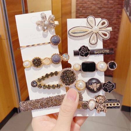 Wholesale Pearl Hair Clips Rhinestone Side Hair Accessories Sets - image 1