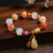Wholesale Natural Hetian Golden Silk Jade Bracelets with Pendant - image 1