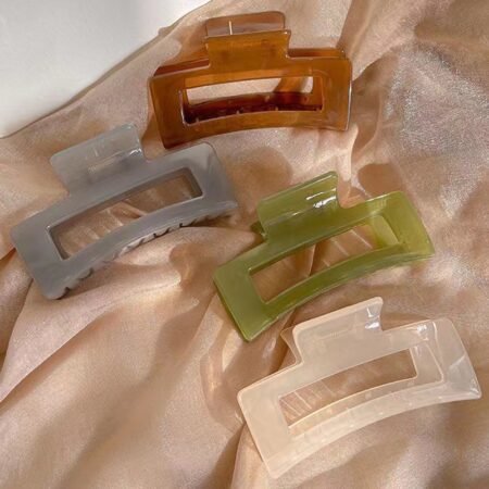 Wholesale Square Hair Claw Clips Bulk Jelly Color Fashion Accessories - image 1
