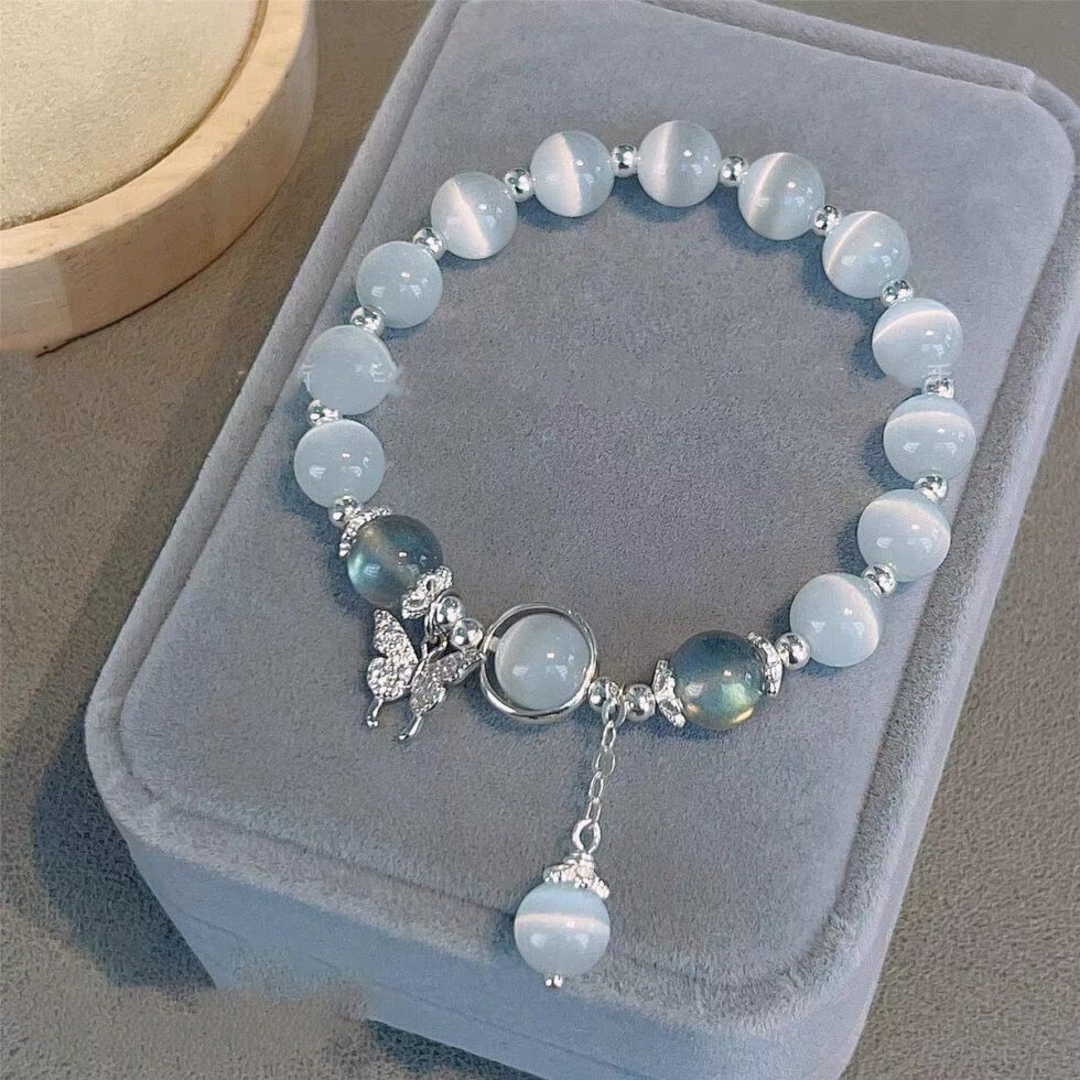 Wholesale Cat's Eye Gemstone Bracelets with Aquamarine and Moonstone - image 2