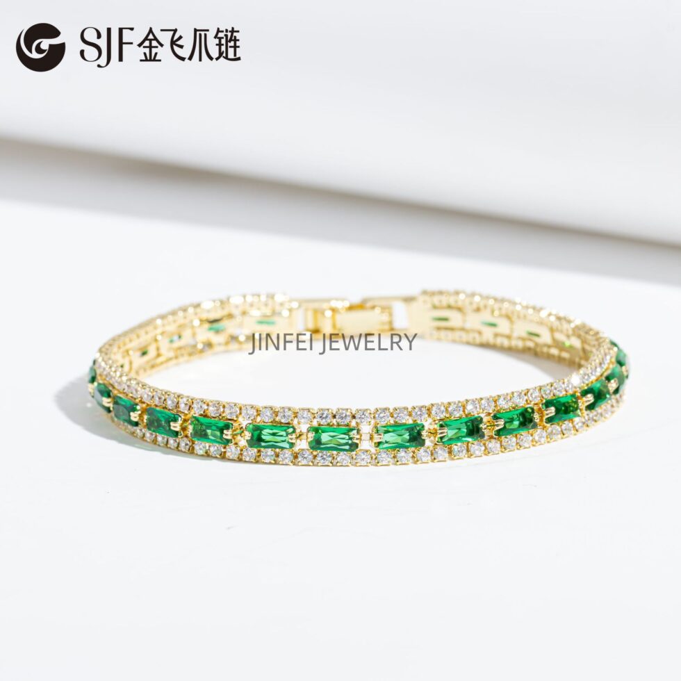 Wholesale Champagne Tennis Chain Bracelet with Triple Row Zirconia - image 7