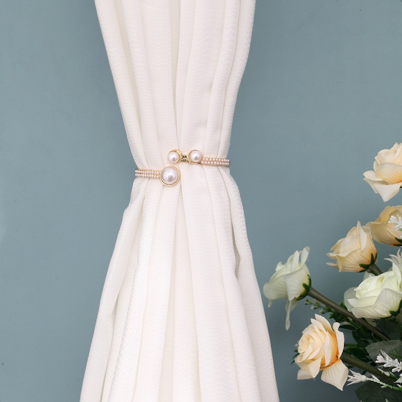 Wholesale Luxury Double-Layer Pearl Metal Curtain Tiebacks with Wings | Factory Direct from DaYiwu