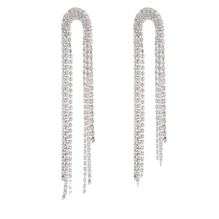 Wholesale 925 Sterling Silver Long Tassel Drop Earrings with Diamonds - image 5