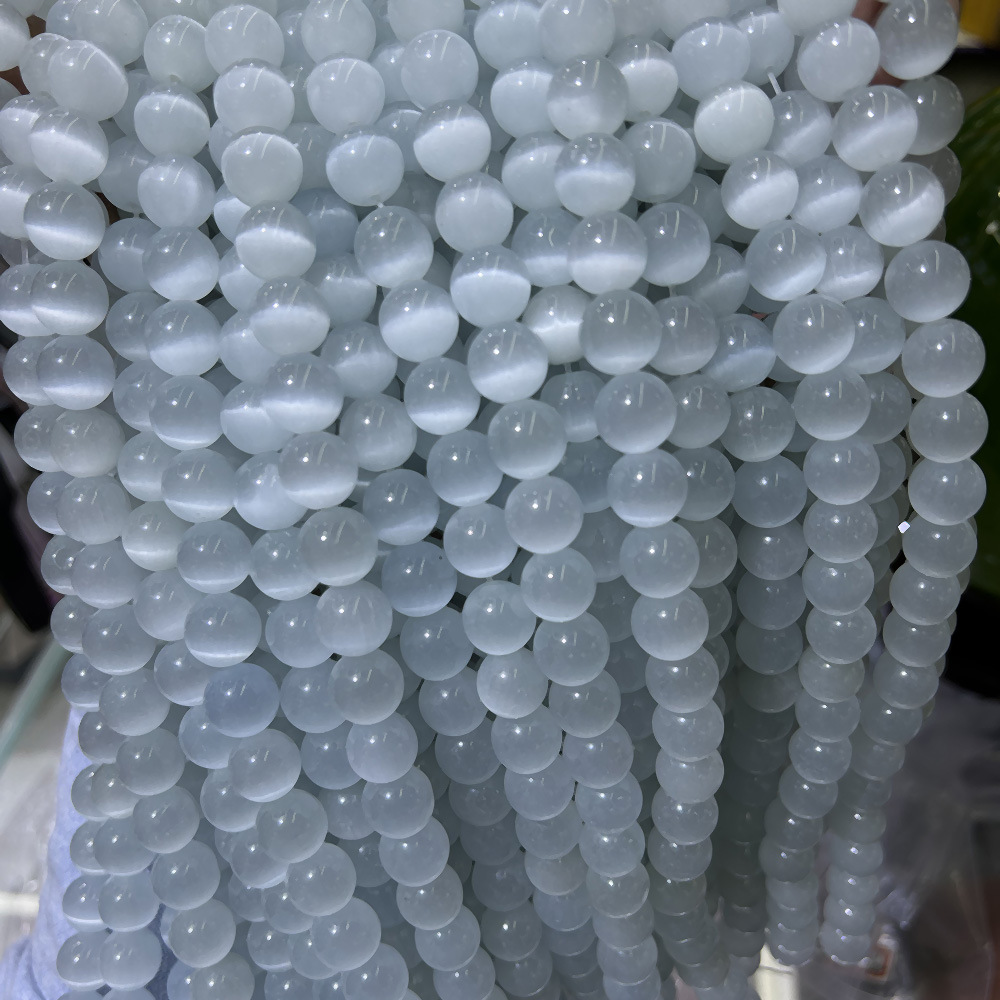 Wholesale White Cat's Eye Stone Beads | Bulk DIY Jewelry Supplies Manufacturer | DaYiwu