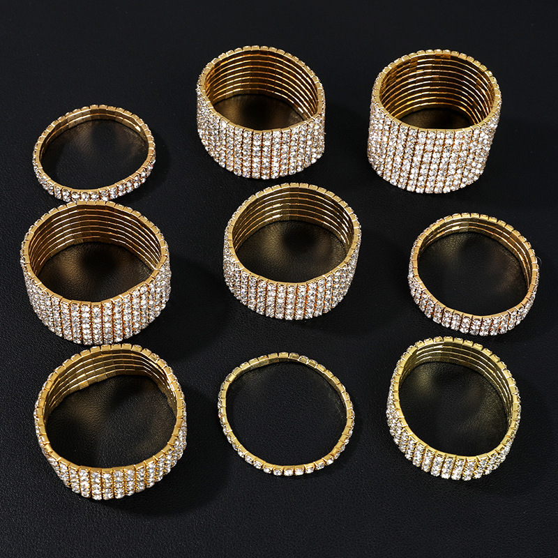 Multi Row S16 Crystal Claw Chain Bracelets