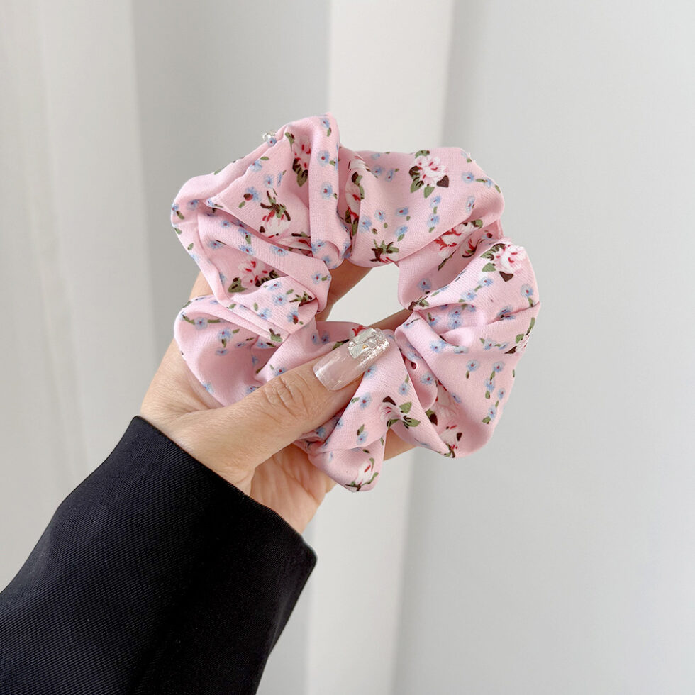 Wholesale Floral Chiffon Scrunchie Hair Ties 2025 Collection - image 8