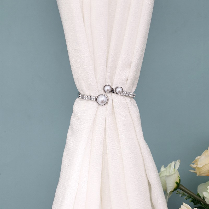 Wholesale Luxury Double-Layer Pearl Metal Curtain Tiebacks with Wings | Factory Direct from DaYiwu