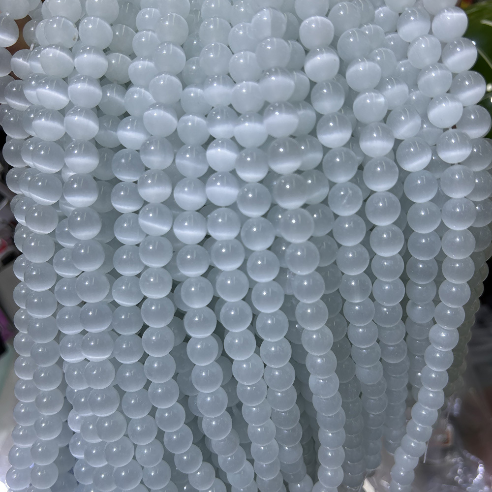 Wholesale White Cat's Eye Stone Beads | Bulk DIY Jewelry Supplies Manufacturer | DaYiwu