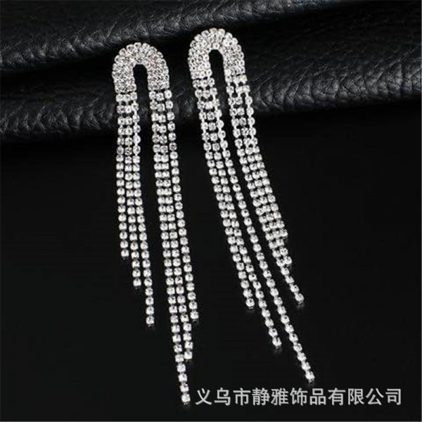 Wholesale 925 Sterling Silver Long Tassel Drop Earrings with Diamonds - image 6