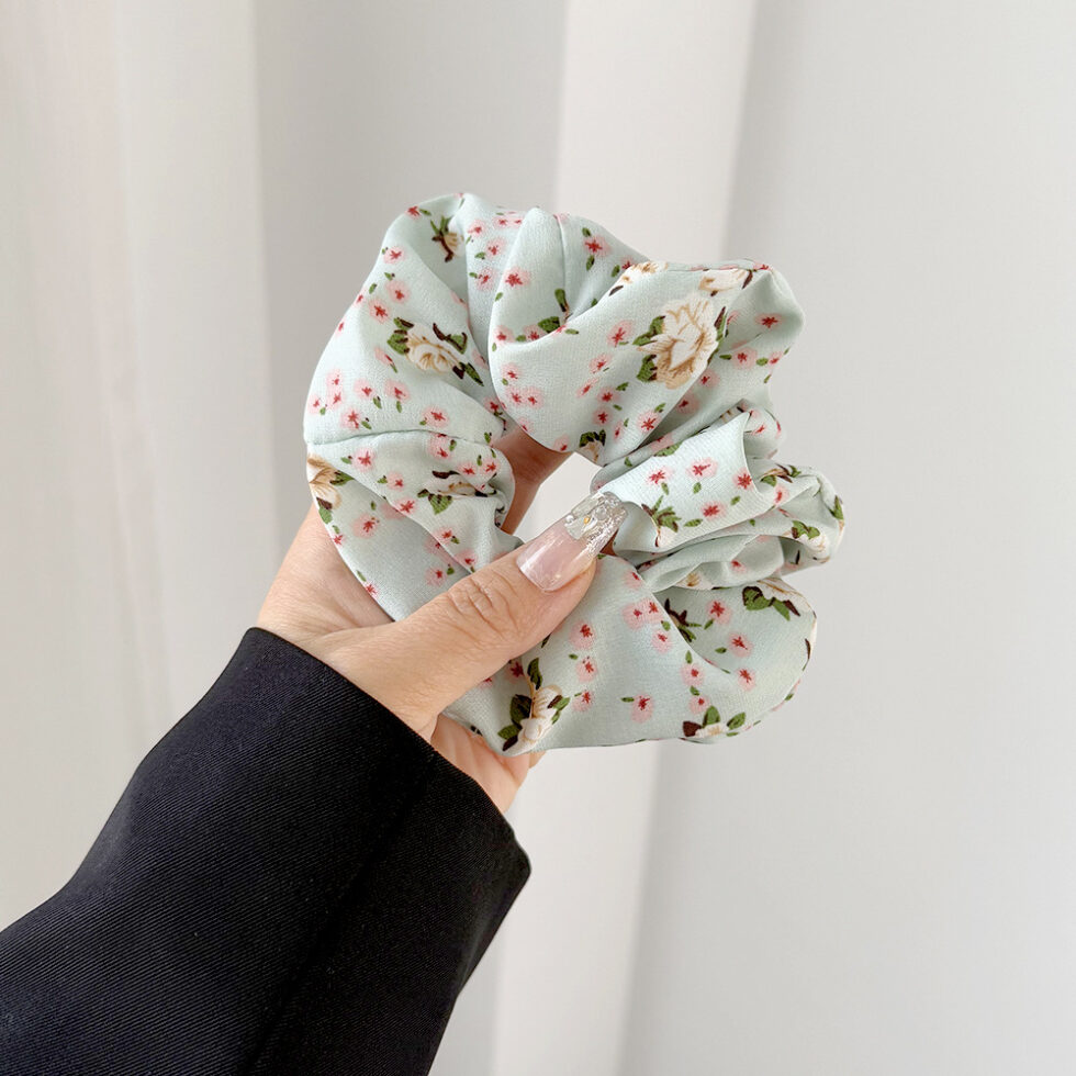 Wholesale Floral Chiffon Scrunchie Hair Ties 2025 Collection - image 7