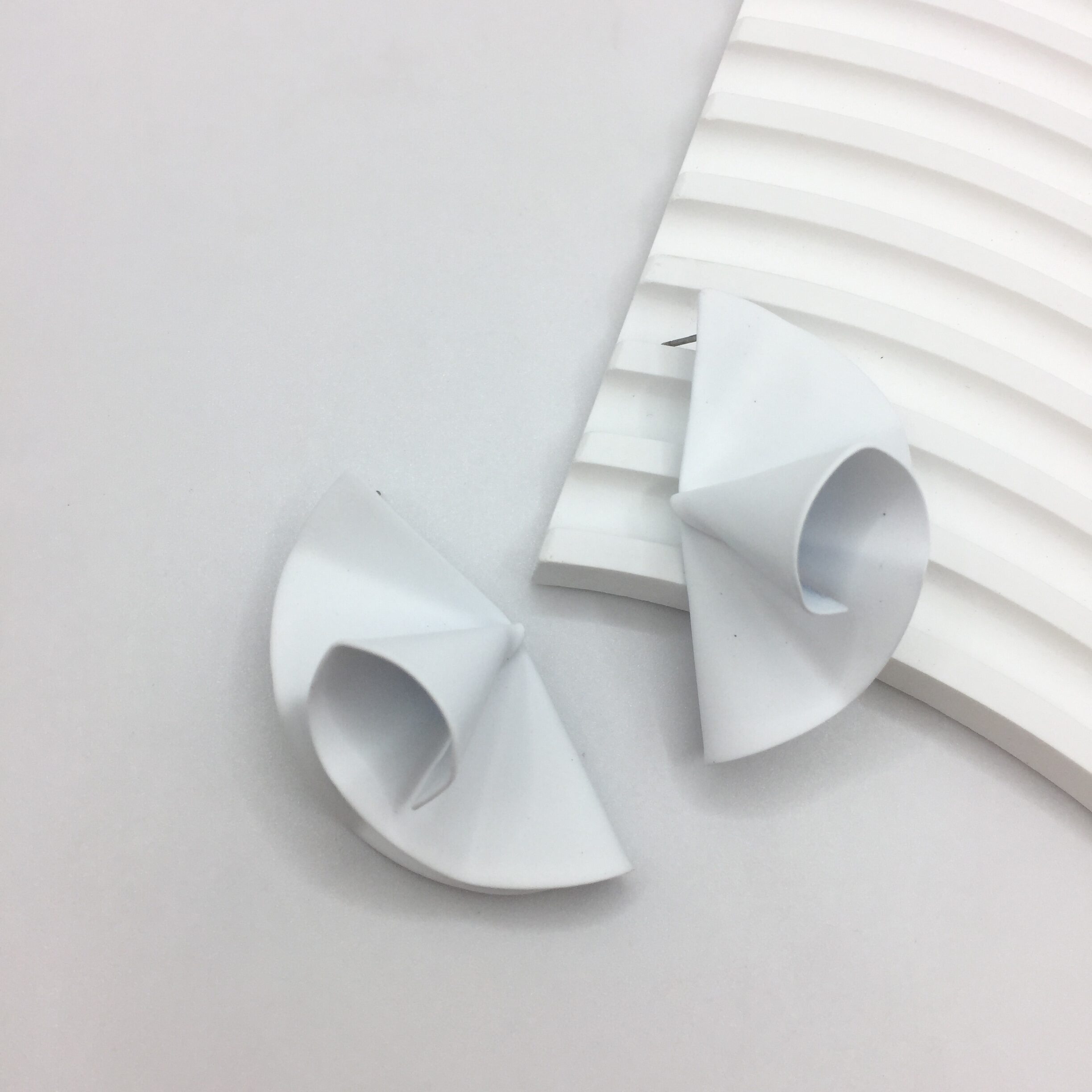 Geometric Asymmetric Earrings Black Red Fashion