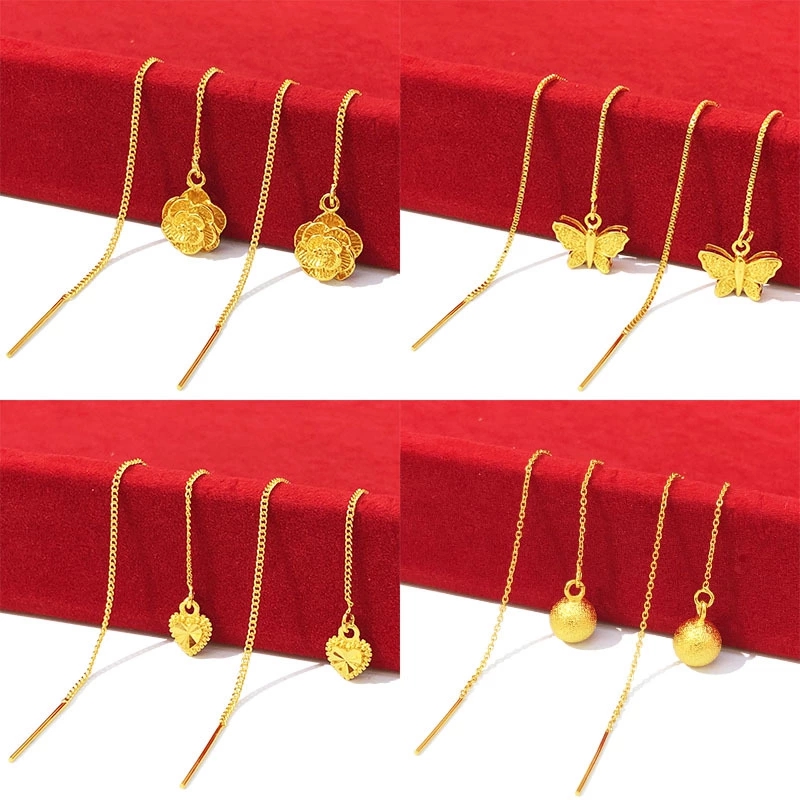 Wholesale Gold Plated Brass Tassel Earrings for Women - Detail 1