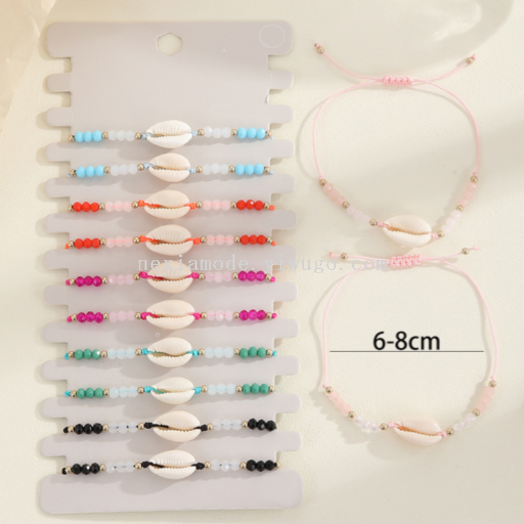 Wholesale Natural Shell Crystal Bracelets Beach Vacation Style - image 2