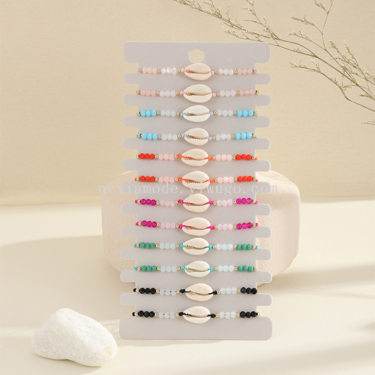 Wholesale Natural Shell Crystal Bracelets Beach Vacation Style - image 1