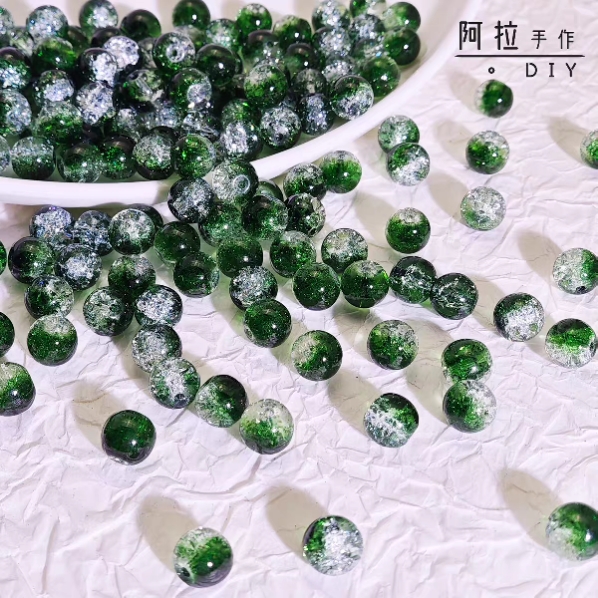 Wholesale 8-10mm Crackle Glass Beads for DIY Jewelry | Bulk Manufacturer Direct | DaYiwu