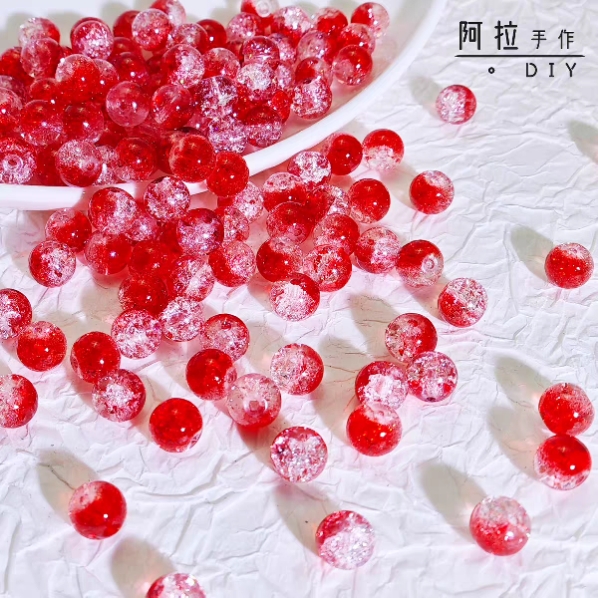 Wholesale 8-10mm Crackle Glass Beads for DIY Jewelry | Bulk Manufacturer Direct | DaYiwu
