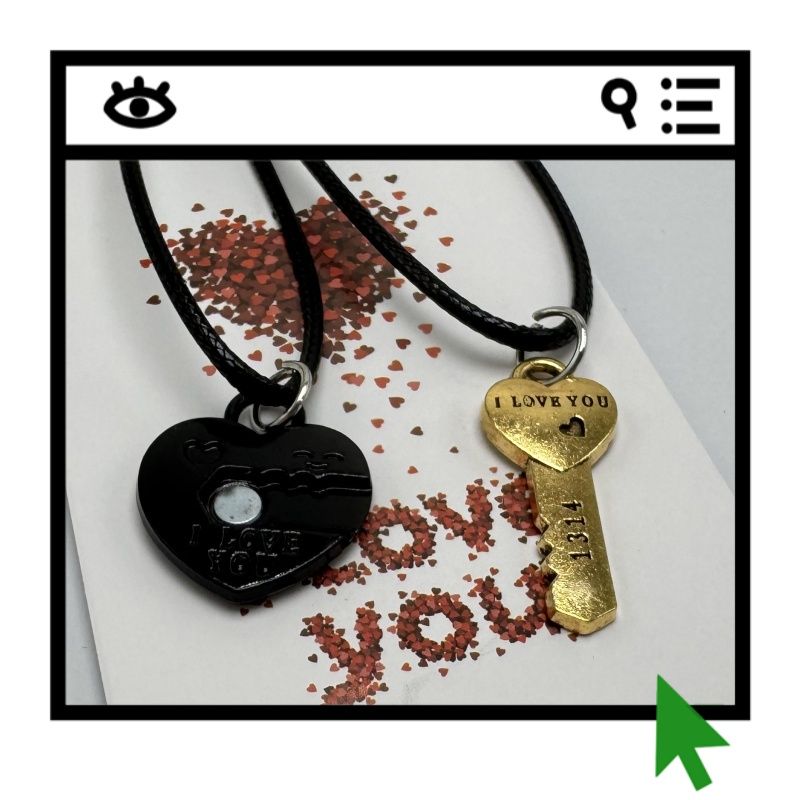 Wholesale Magnetic Alloy Key-Shaped Couple Necklaces | Bulk Manufacturer Direct | DaYiwu