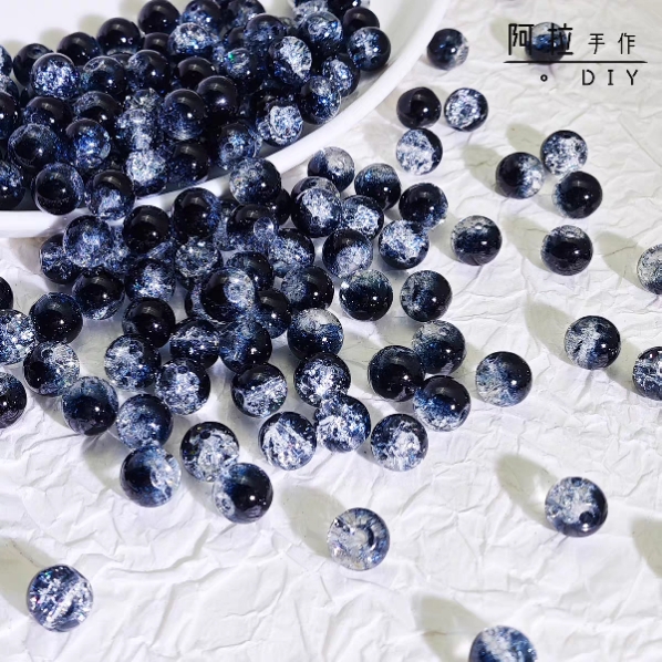 Wholesale 8-10mm Crackle Glass Beads for DIY Jewelry | Bulk Manufacturer Direct | DaYiwu