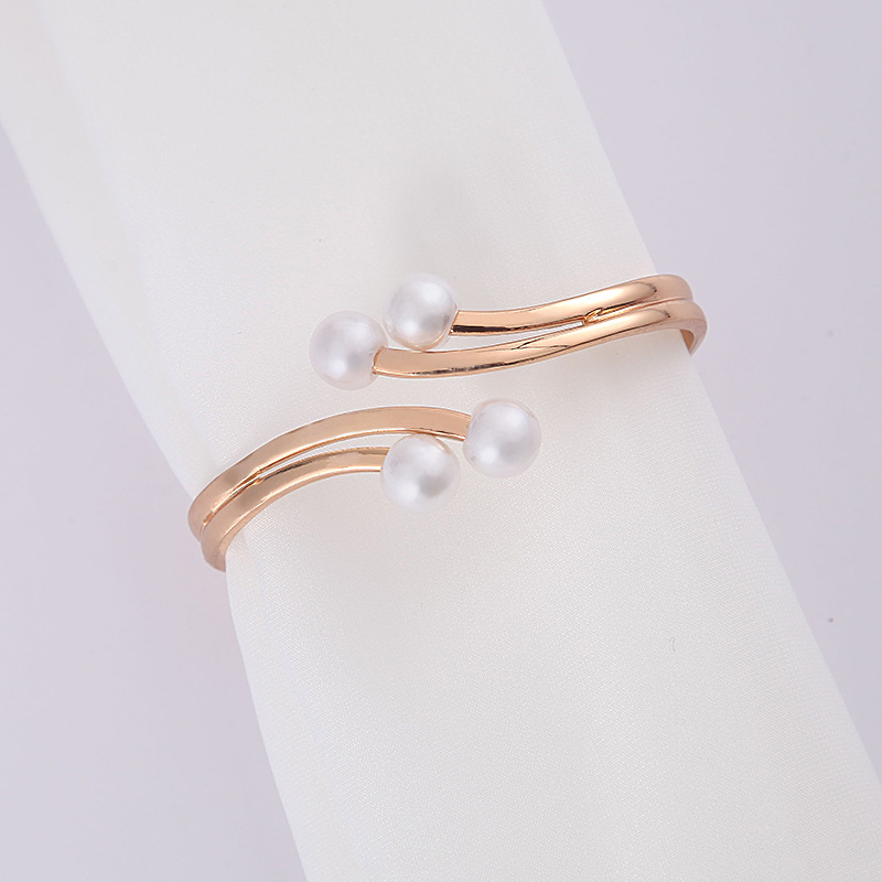 Wholesale Luxury Double-Layer Pearl Metal Curtain Tiebacks with Wings | Factory Direct from DaYiwu - Detail 1