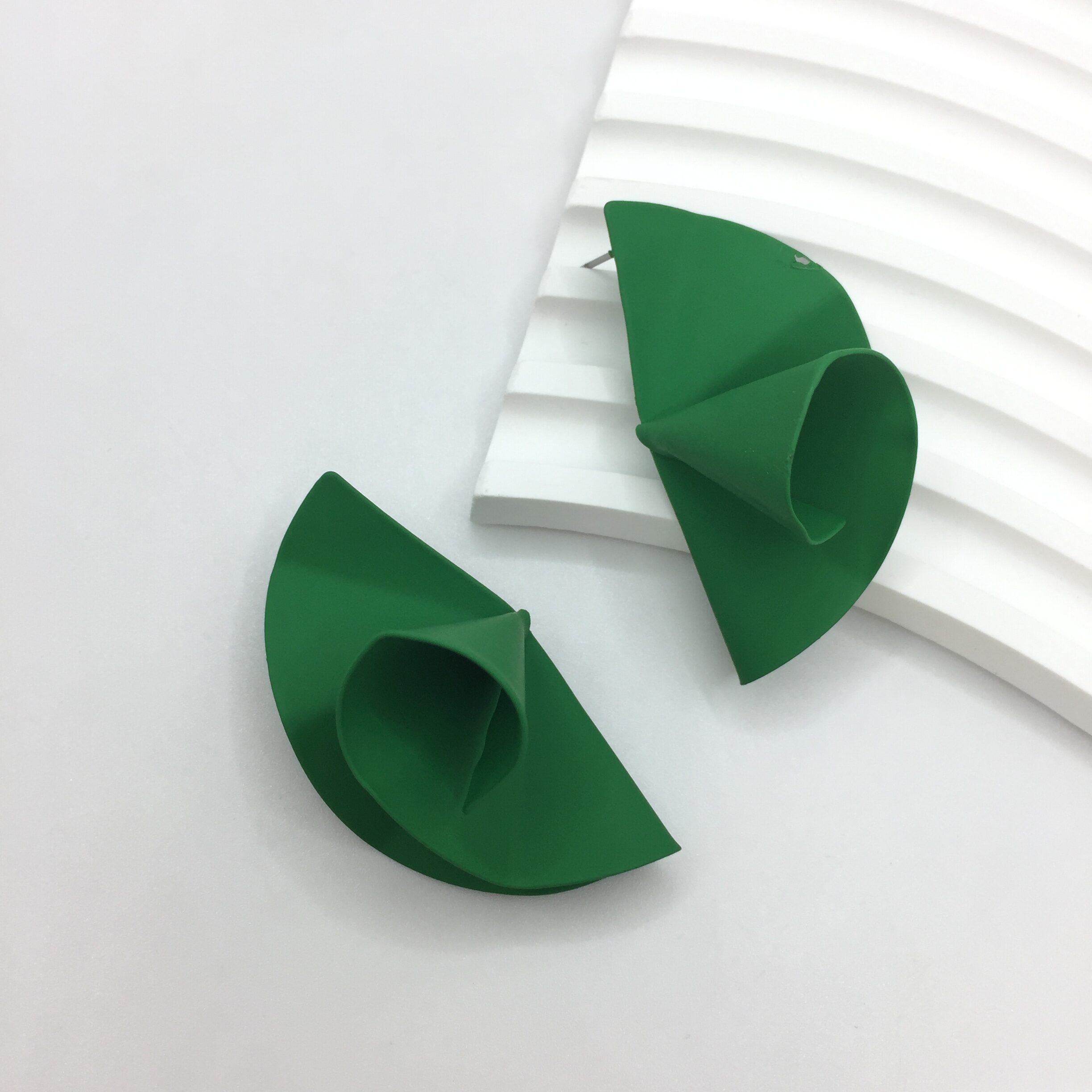 Geometric Asymmetric Earrings Black Red Fashion