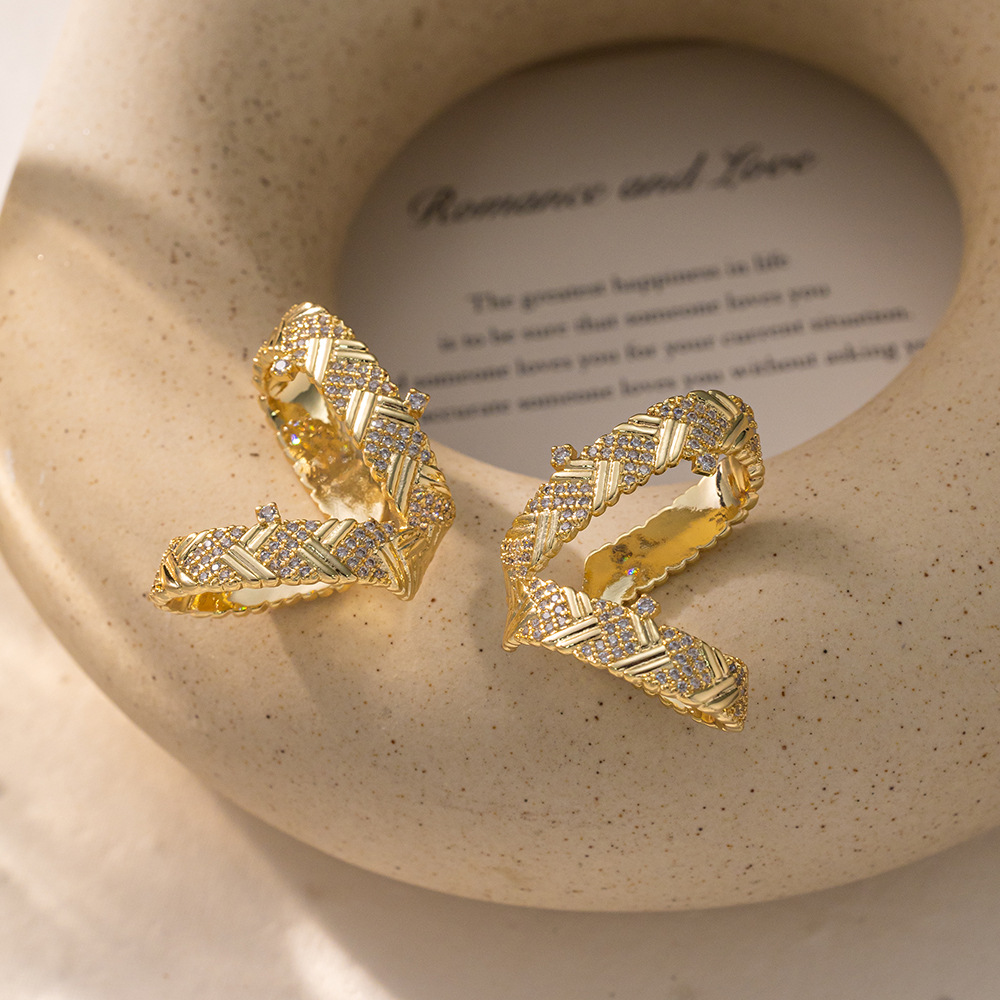 V-Shape Cubic Zirconia Ear Clips for Women